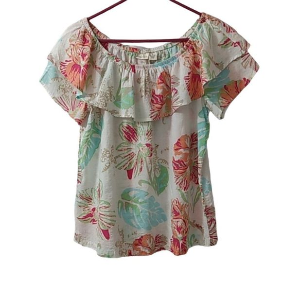 Westbound Tops - Westbound Off The Shoulder Floral Print Blouse Size Medium